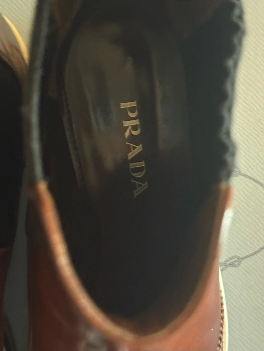 Prada Brown Leather Ankle Booties with Brogue Detailing